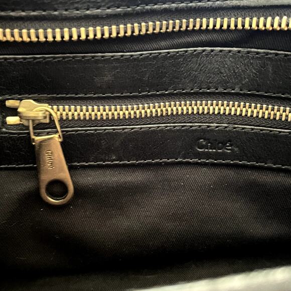 Chloe Ethel Black and Gold Satchel - Picture 6 of 12